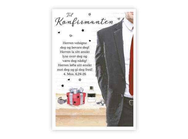 Dobbelt konfirmasjonskort Herren velsign A6 dobbelt kort 