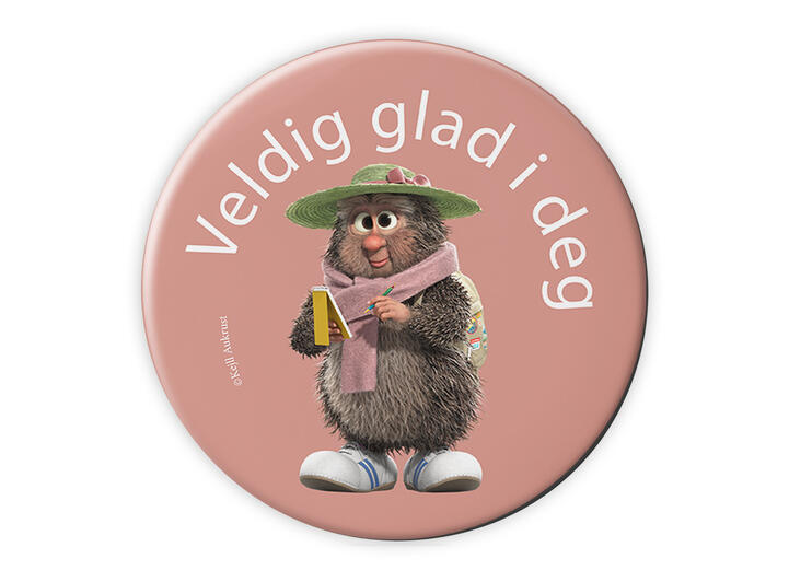 Flåklypa Magnet - Veldig glad i deg 5,6 cm 