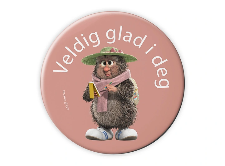 Flåklypa Magnet - Veldig glad i deg 5,6 cm 