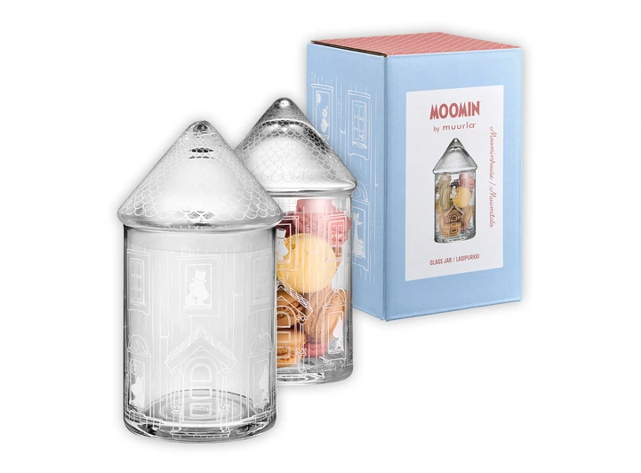 Mummi glasskrukke med lokk - Mummihuset 18,5cm 