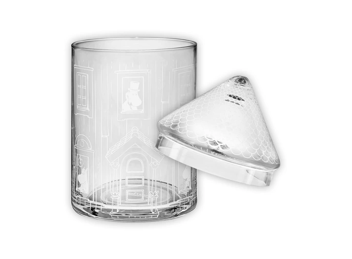 Mummi glasskrukke med lokk - Mummihuset 18,5cm 