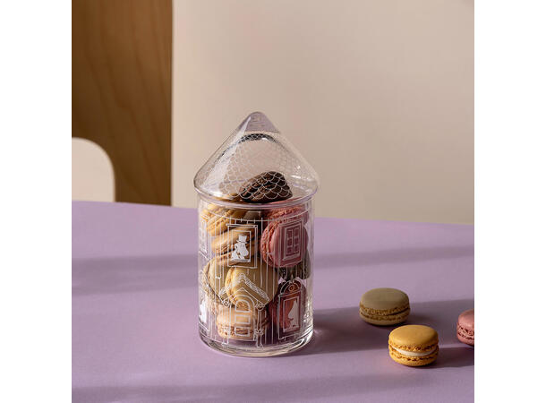 Mummi glasskrukke med lokk - Mummihuset 18,5cm