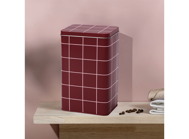 Muurla Kaffeboks - Checks & Stripes Brun/rosa 