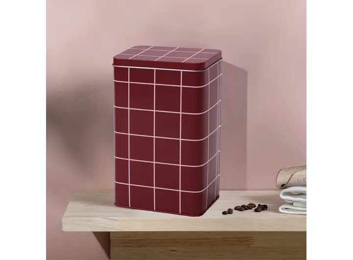 Muurla Kaffeboks - Checks & Stripes Brun/rosa 