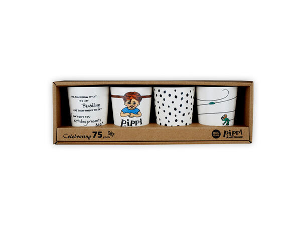 Pippi - melamin kopper 4 stk Pippi Langstrømpe
