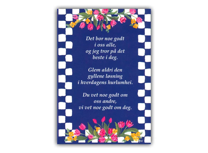 A6 Bente - Det bor noe godt A6 postkort 