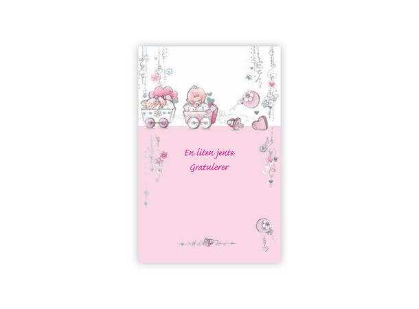 Dobbelt fødselskort til jente A7 Dobbelt kort