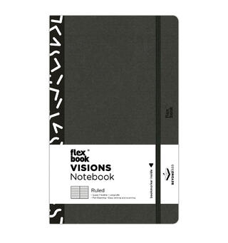 Flex Notatbok Vision Sort med linjer 192 sider - 9 x 14cm