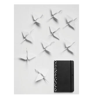 Flex Notatbok Vision Sort med linjer 192 sider - 9 x 14cm