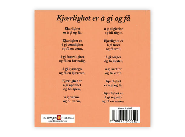 Gavebok - kjærlighet er å gi å få Gavebok 