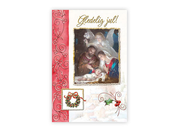 Kristent Postkort jul - Gledelig jul A6 Postkort 
