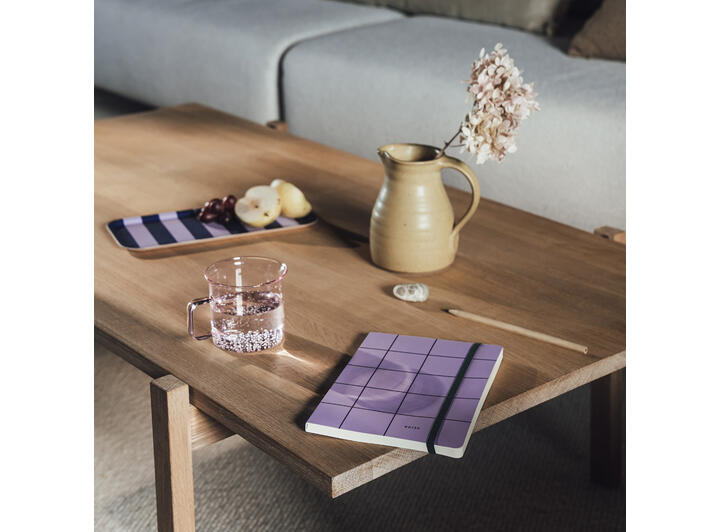 Muurla Notatbok A5 - Checks & Stripes Lilla/blå 