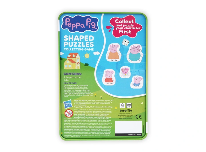 Peppa Gris 5 puslespill i tinnboks Fra 3 år 