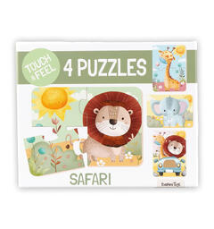 Puslespill - Safari Berør & føl 4 puslespill