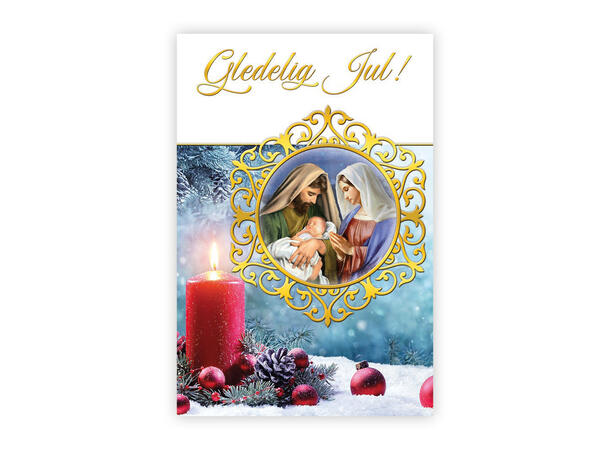 Kristent Postkort jul - Gledelig jul A6 Postkort 