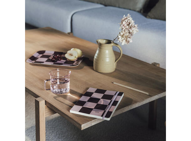 Muurla Notatbok A5 - Checks & Stripes Brun/rosa 