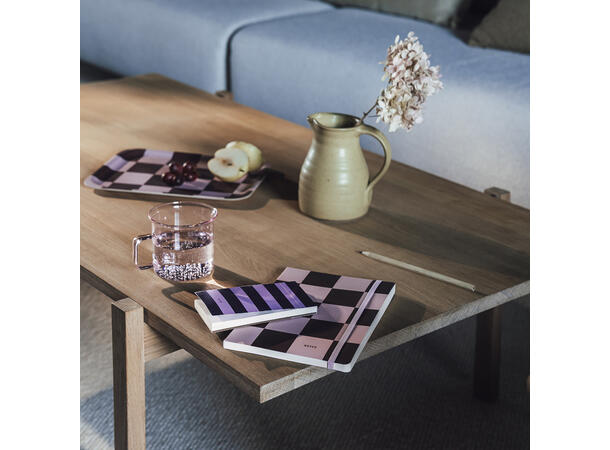Muurla Notatbok A5 - Checks & Stripes Brun/rosa 