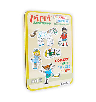 Pippi - Puslespill i tin boks 5 puslespill