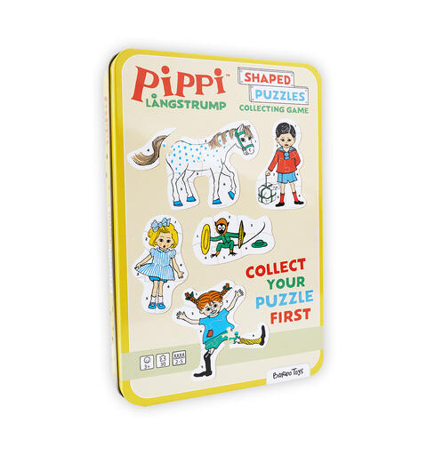 Pippi - Puslespill i tin boks 5 puslespill