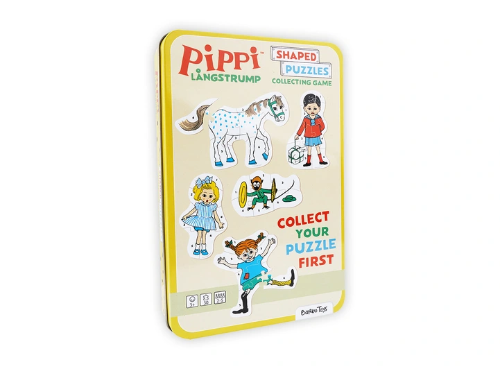 Pippi - Puslespill i tinnboks 5 puslespill 