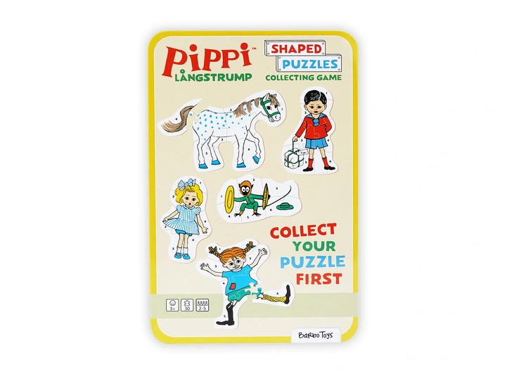 Pippi - Puslespill i tinnboks 5 puslespill 