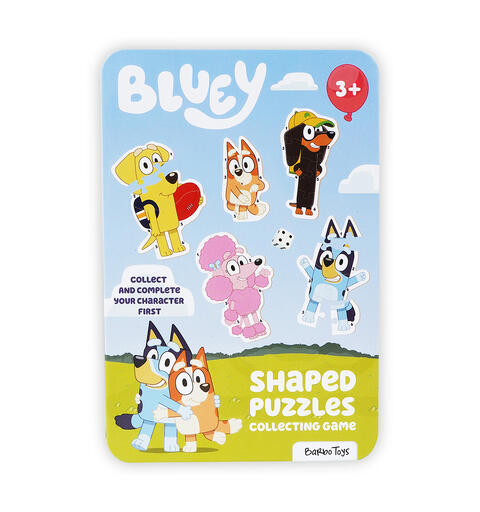 Bluey - Puslespill i tinnboks 5 puslespill