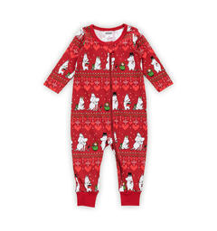 Mummi Pyjamas - Vinterhjerte Rød Babyklær fra Mummi