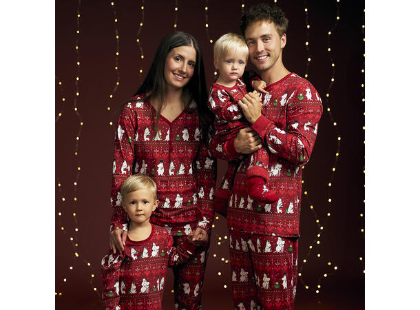 Mummi Pyjamas - Vinterhjerte Rød Babyklær fra Mummi