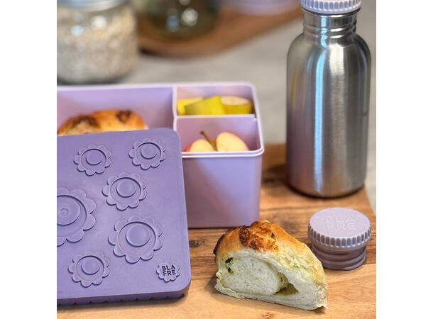 Blafre matboks i plast treroms - Blomst Lilla/lys lilla 