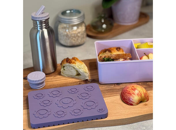 Blafre matboks i plast treroms - Blomst Lilla/lys lilla 