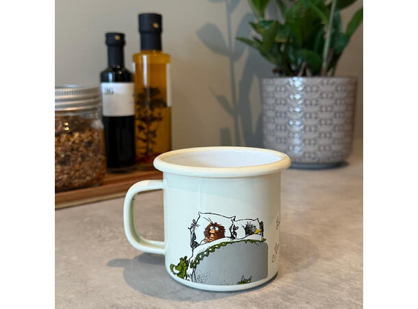 Flåklypa Emaljekopp - I sengen 3,5 dl 