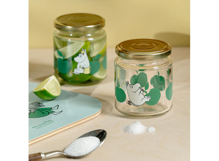 Mummi glasskrukke + 4 klistremerker 0,3 liter 