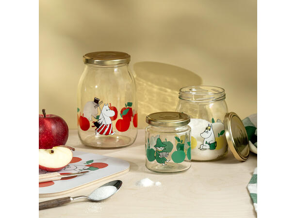 Mummi glasskrukke + 4 klistremerker 0,3 liter