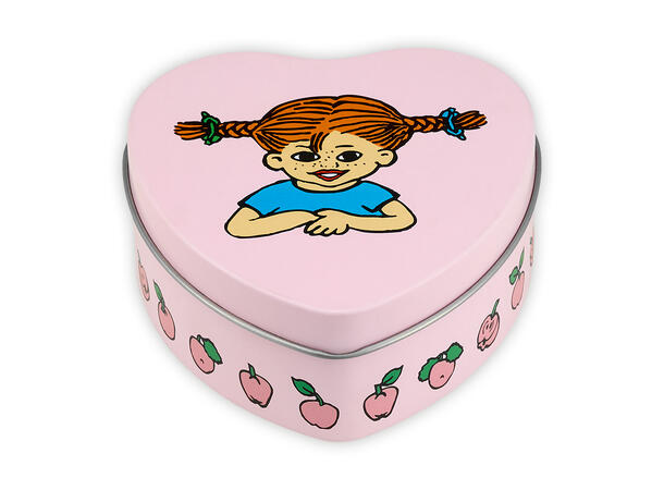 Pippi Hjerteboks i tinn - Frukt 10cm