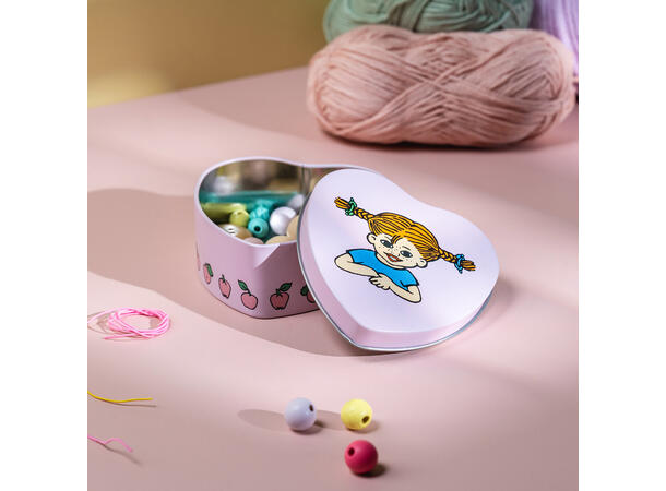 Pippi Hjerteboks i tinn - Frukt 10cm 