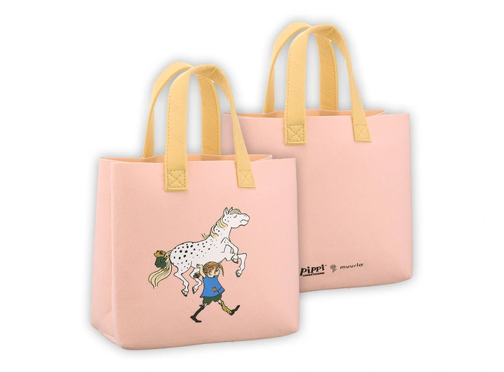 Pippi Langstrømpe Bag - Pippi og hesten 25 x 25 cm 