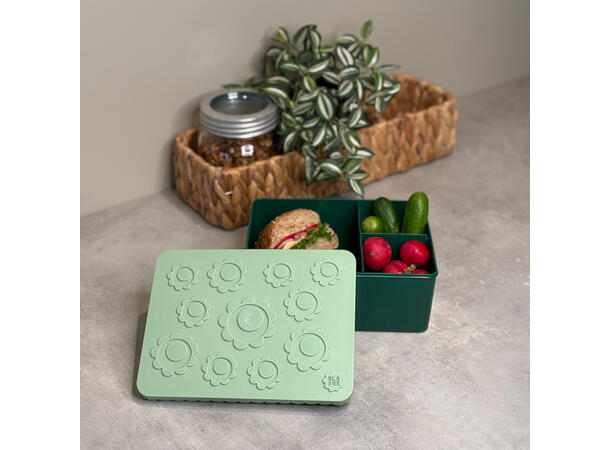 Blafre matboks i plast treroms - Blomst Lys grønn/mørk grønn 