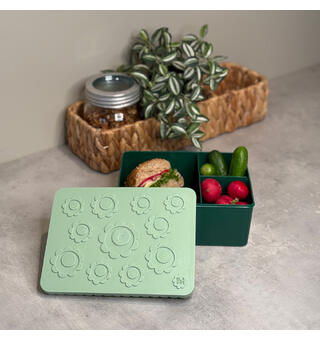 Blafre matboks i plast treroms - Blomst Lys grønn/mørk grønn