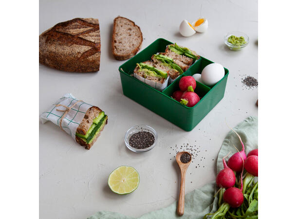 Blafre matboks i plast treroms - Blomst Lys grønn/mørk grønn 