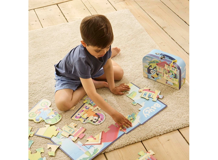 Bluey - Koffert med puslespill 
