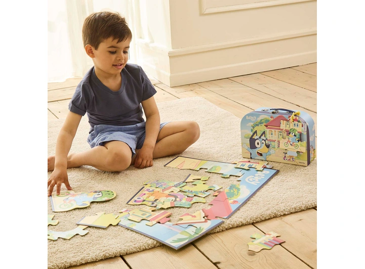 Bluey - Koffert med puslespill 