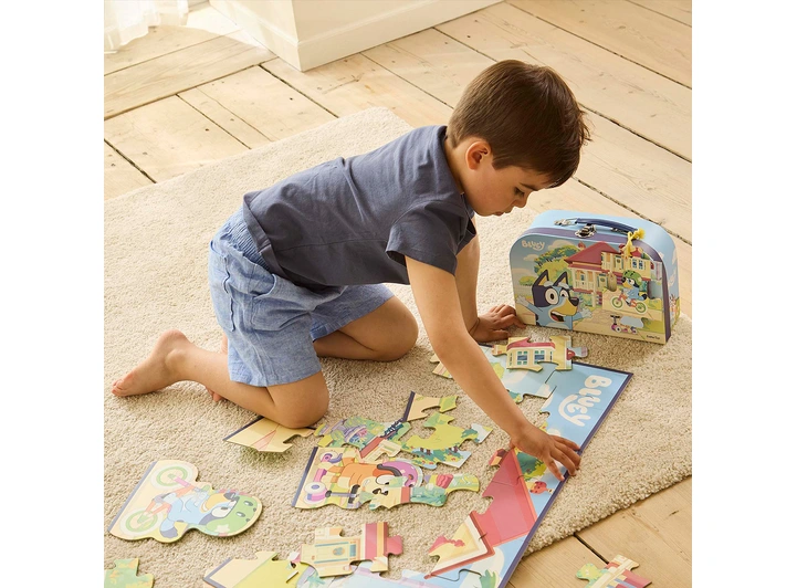 Bluey - Koffert med puslespill 