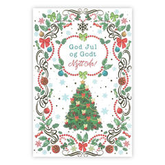 Dobbelt julekort God J & Godt Nytt år A6 Dobbelt kort