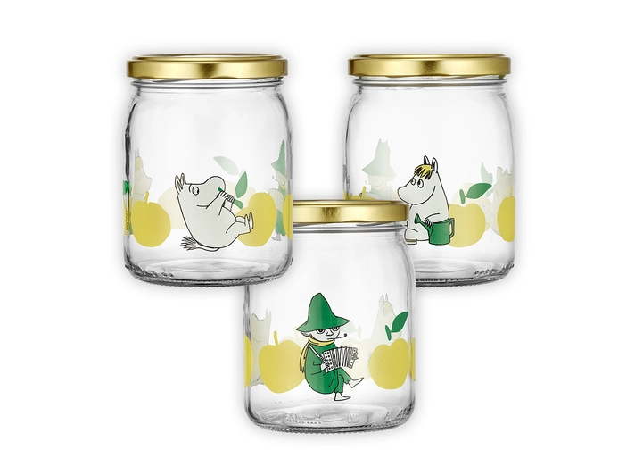 Mummi glasskrukke + 4 klistremerker 0,5 liter 