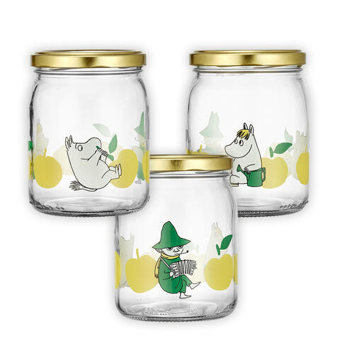 Mummi glasskrukke + 4 klistremerker 0,5 liter