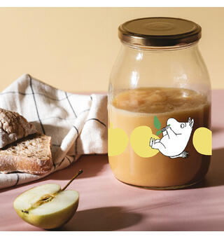 Mummi glasskrukke + 4 klistremerker 0,5 liter