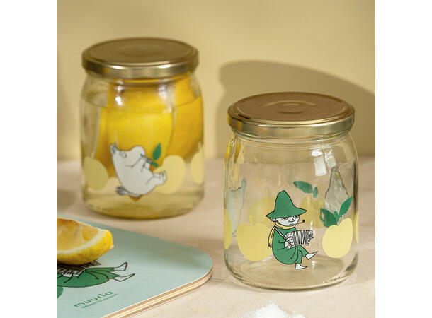 Mummi glasskrukke + 4 klistremerker 0,5 liter