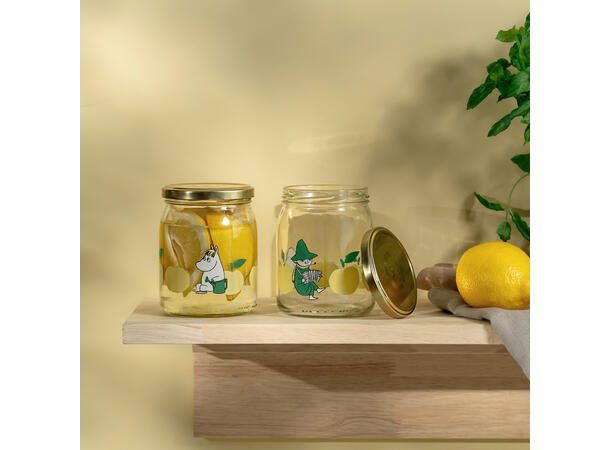 Mummi glasskrukke + 4 klistremerker 0,5 liter