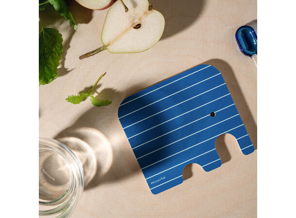 Muurla Glassbrikke - Elefant blå 11 x 10 cm