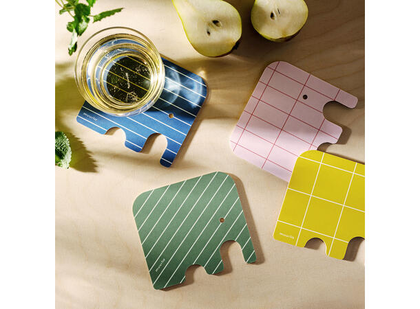 Muurla Glassbrikke - Elefant blå 11 x 10 cm